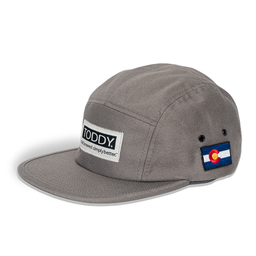 Toddy Camper Hat in Gray from the left side on white background