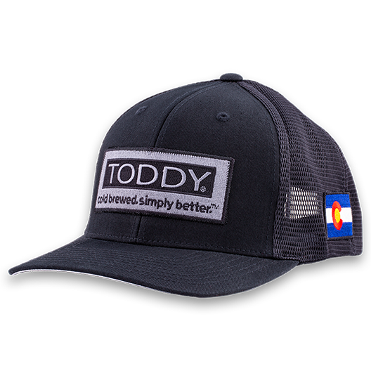 Toddy Mesh Cap Black Front Left Side on White Background